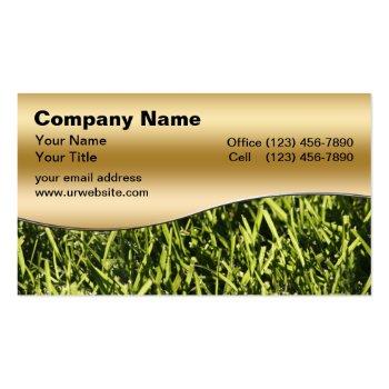 Small Lawn Business Cards Front View