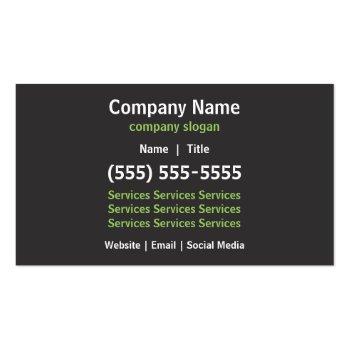Small Lawn Care Business Card Back View