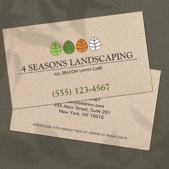lawn care four seasons landscaping business card