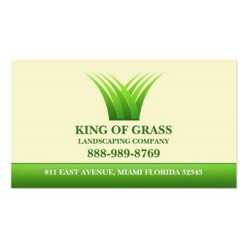 Small Lawn Care Grass Logo Business Card Front View