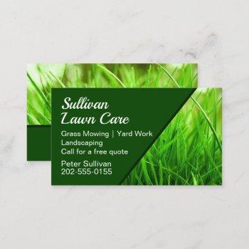 lawn care grass mowing business card
