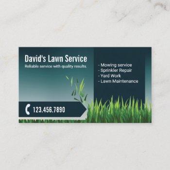 lawn care landscaping mowing elegant teal business card