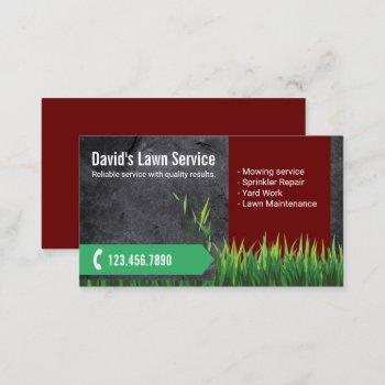 lawn care landscaping mowing gardening business card