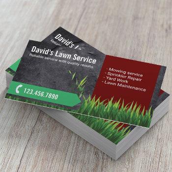 lawn care landscaping mowing gardening business card