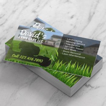 lawn care & landscaping professional mower business card