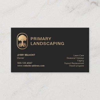 lawn care landscaping  rooted tree business card