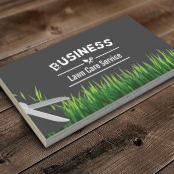 lawn care & landscaping service dark gray business card