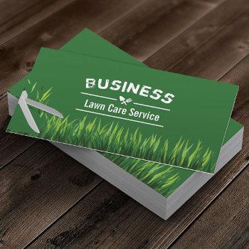 lawn care & landscaping service plain green business card