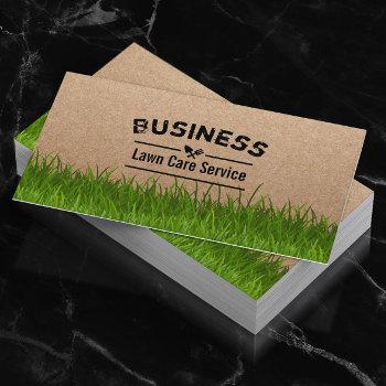 lawn care & landscaping service rustic kraft business card