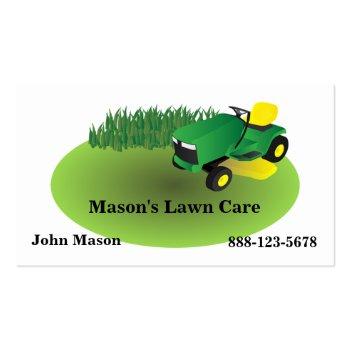 Small Lawn Care Lawn Mower Landscaping Grass Business Card Front View