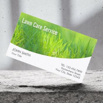 lawn care modern spring green business card