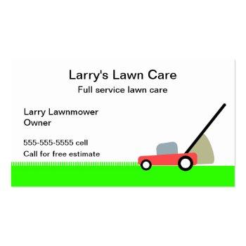 Small Lawn Care Service Business Card Front View