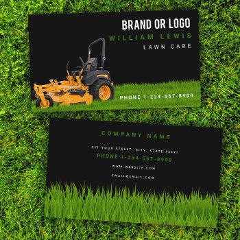 lawn care simple landscaping mowing business logo business card
