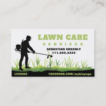 *~* lawn care weed whacking mow grass modern business card