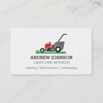 lawn mower logo, lawn mowing business card