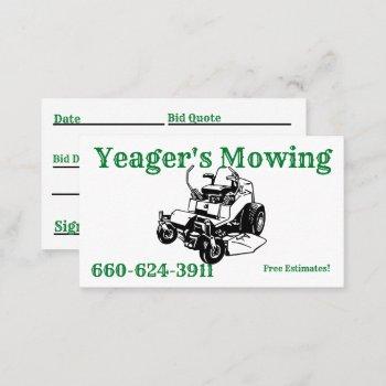 lawn mowing business cards