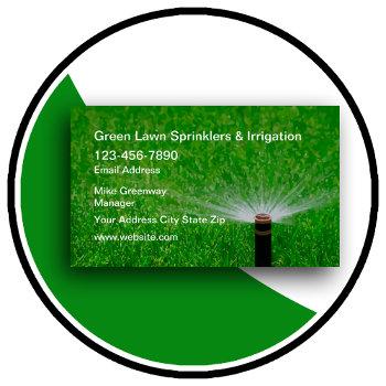 lawn sprinkler and irrigation services business card