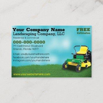 lawncare landscaping grass cutting business card