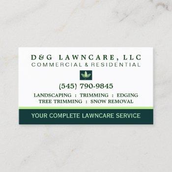 Small Lawncare Or Landscaping Square Leaf Business Card Front View