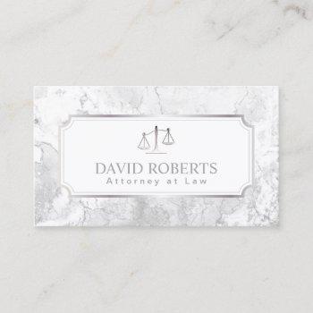 lawyer attorney at law modern white marble business card