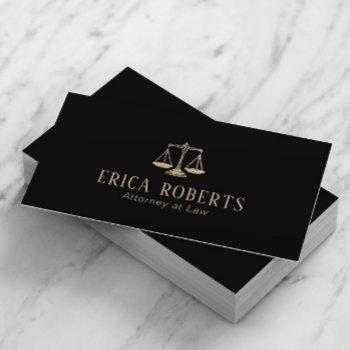 lawyer attorney at law professional black & gold business card