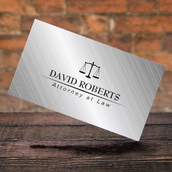 lawyer attorney law office modern metallic business card