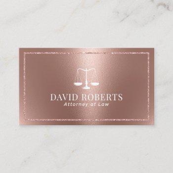 lawyer attorney modern rose gold legal consultant business card