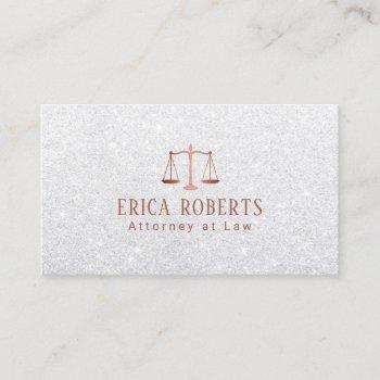 lawyer attorney modern rose gold scale silver business card