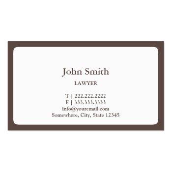 Small Lawyer Attorney Plain Round Corner Business Card Back View