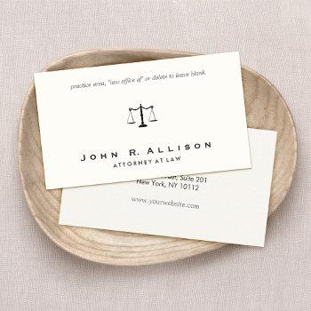 lawyer attorney scales of justice business card