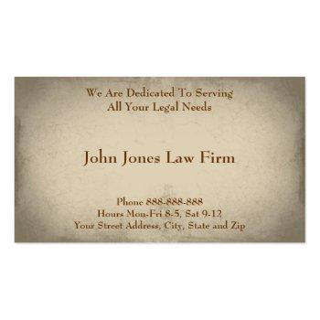 Small Lawyer Attorney Symbol Legal Business Card Back View
