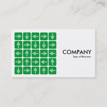 led arrows square green - white business card