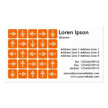 Small Led Arrows Square Orange - White Business Card Back View