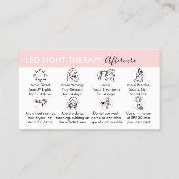 led light therapy aftercare business card