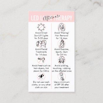 led light therapy skin aftercare business card