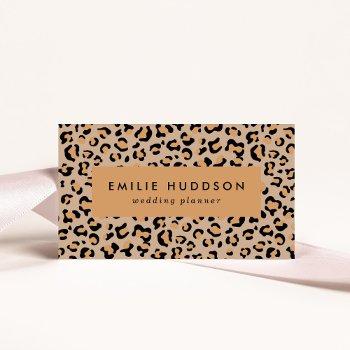 leopard print, leopard spots, brown leopard business card