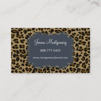 leopard print standard size business card