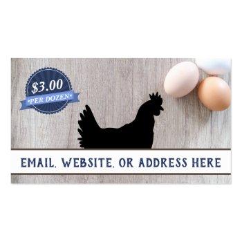 Small Let Me Tell You About My Chickens Eggs For Sale Business Card Back View