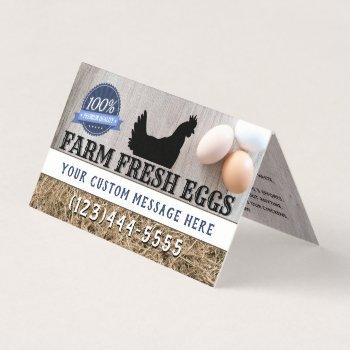 let me tell you about my chickens eggs for sale business card