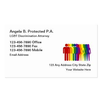 Small Lgbt Discrimination Attorney Business Card Front View