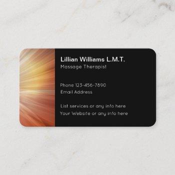 licensed massage therapist design business card