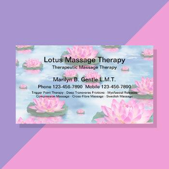 licensed massage therapy services business card