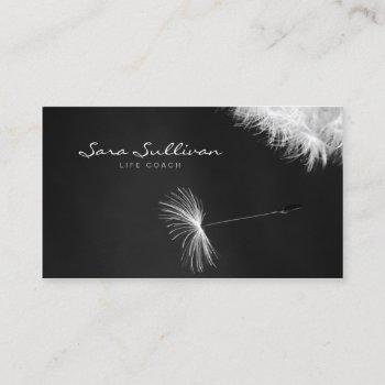 Small Life Coach Business Card Dandelion Closeup Front View