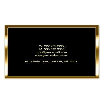 Small Life Coach Counselor Therapy Gold Border Business Card Back View