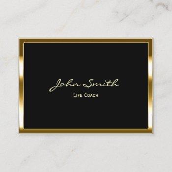 life coach counselor therapy gold border business card