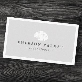 light gray psychologist psychiatrist counselor business card