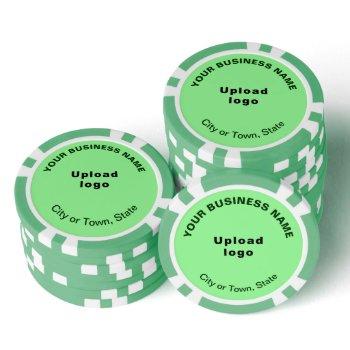 light green business brand on poker chips