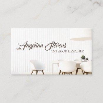 light minimalistic interior designer decorator business card