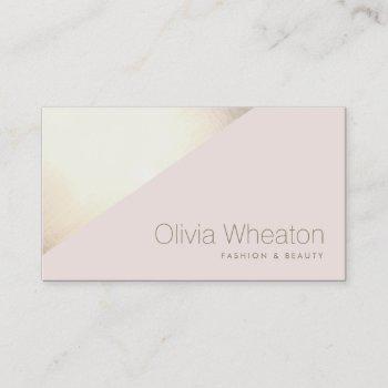 light pink gold geometric salon stylist business card
