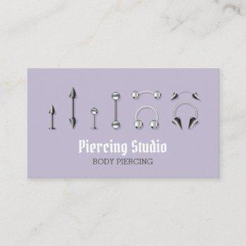 lilac body jewelry store piercing business card
